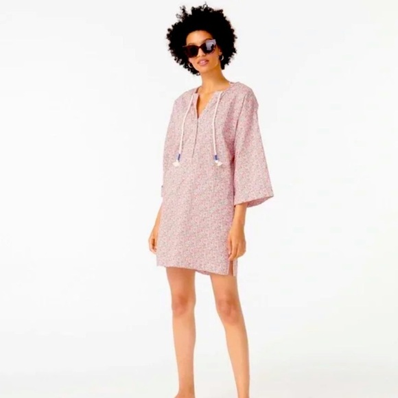 J CREW NWT LIBERTY FABRIC ROSE ELOISE FLORAL DRESS/BEACH TUNIC/COVER UP - Picture 3 of 6